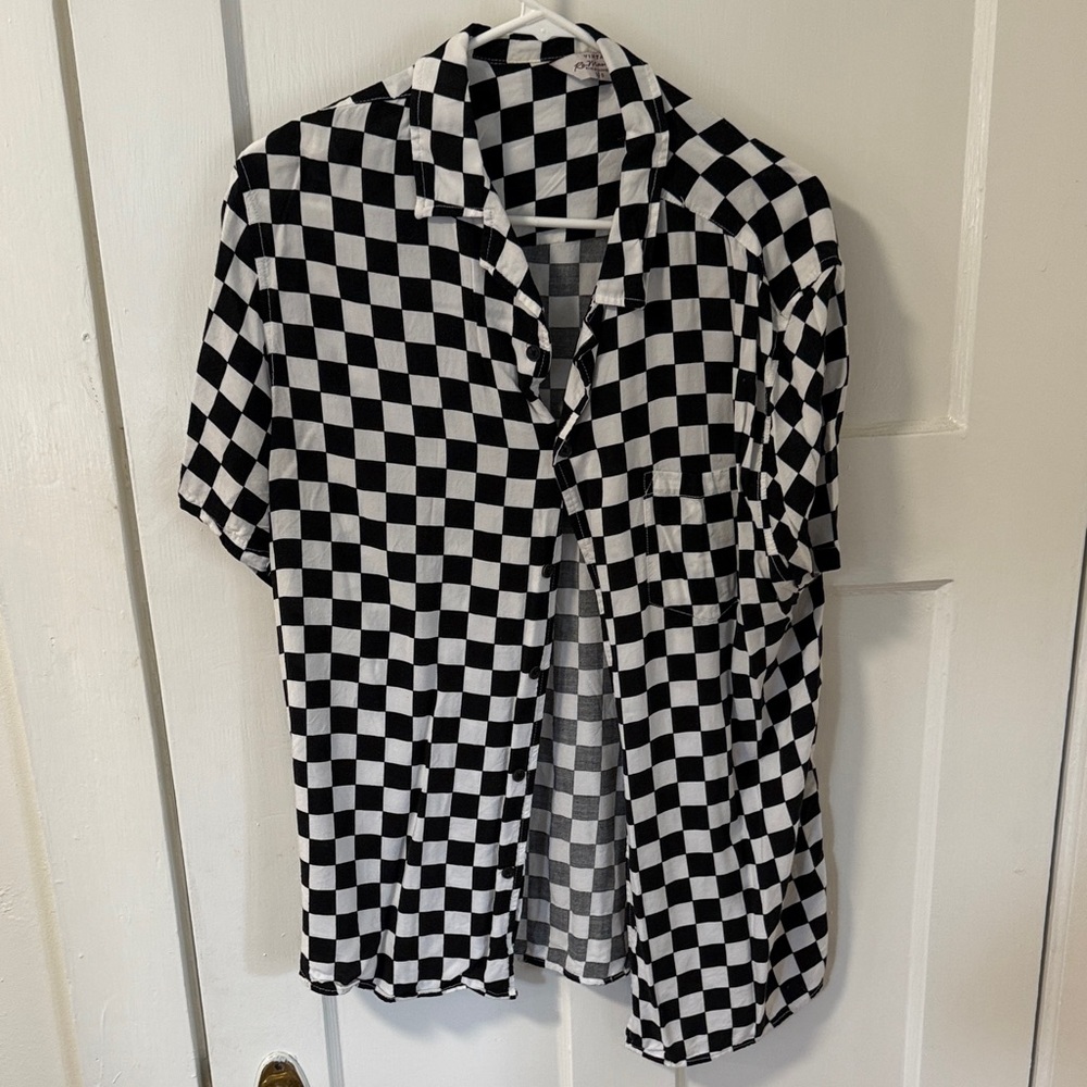 Checkered Black and White Men's Shirt
